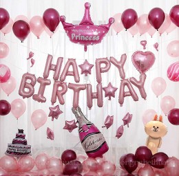 Set trang trí sinh nhật công chúa màu hồng