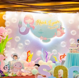 Trang trí sinh nhật cho bé Khánh Lynns chủ đề Mermaid